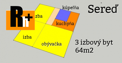 Sereď na predaj 3 izbový byt